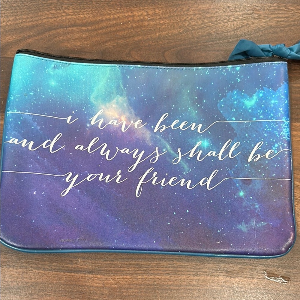 Galaxy make up bag pouch saying​